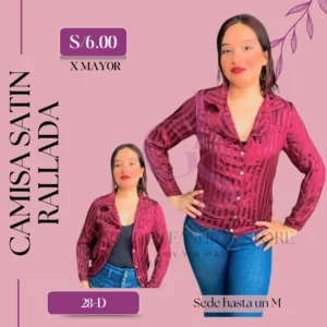 CAMISA SATIN RALLADA 28D