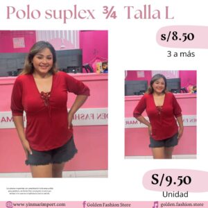 POLO SUPLEX 3/4 TALLA L