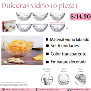 DULCERAS VIDRIO 6 PIEZA