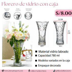 FLORERO DE VIDRIO CON CAJA