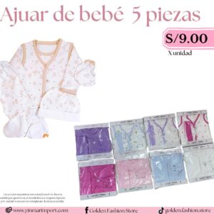 AJUAR DE BEBÉ DE 5 PIEZAS