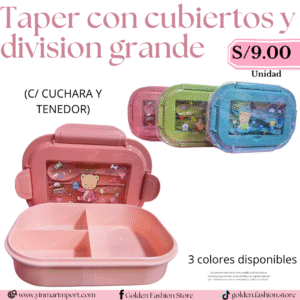 TAPER CON CUBIERTOS Y DIVISIÓN GRANDE