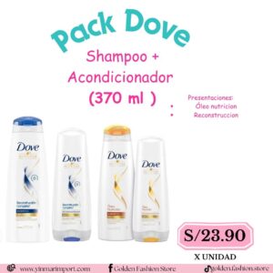 Pack Dove Shampoo + Acondicionador  (370 ml )