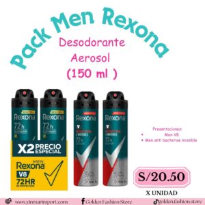 Pack Men Rexona  Desodorante Aerosol  (150 ml )