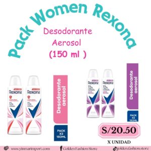Pack Women Rexona  Desodorante Aerosol  (150 ml )