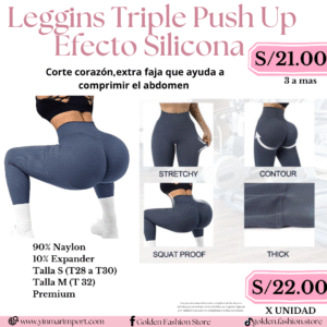 LEGGINS TRIPLE PUSH UP EFECTO SILICONA